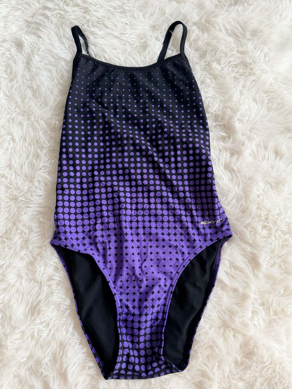 Sporti Women's One-Piece Swimsuit Size 34 Purple Polka Dot